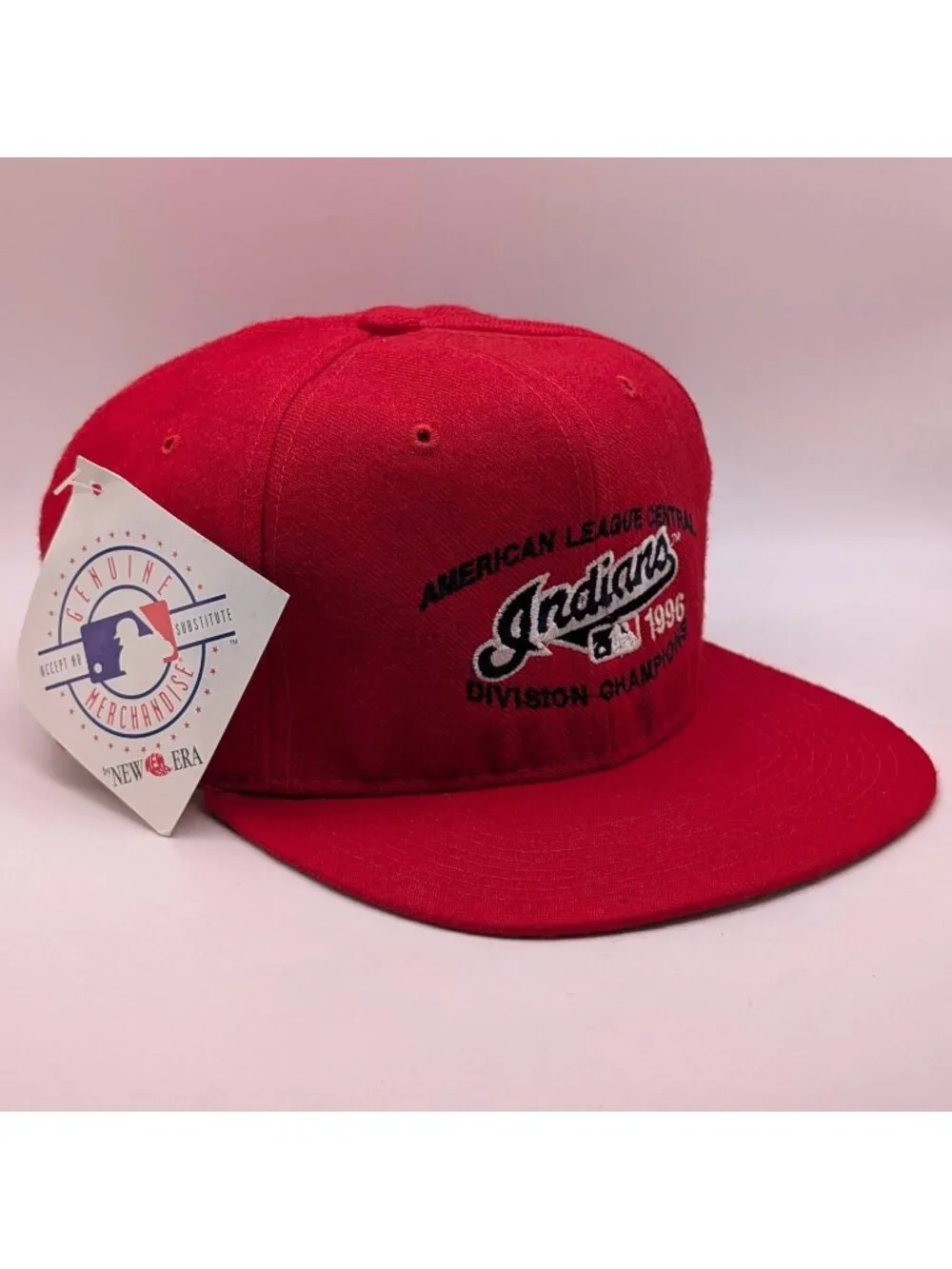 NEW Vintage New Era 1996 Cleveland Indians American League Champs Hat Snapback